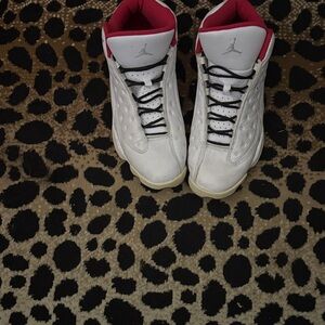 Jordan White and Red Sneakers